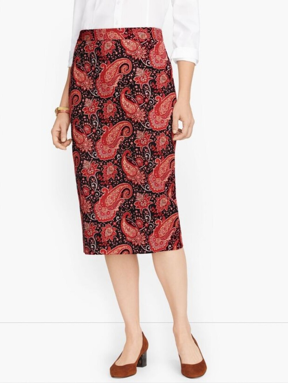 Talbots Paisley Pencil Skirt